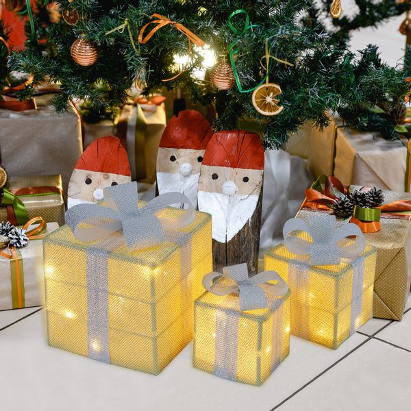 CCLIFE Weihnachtsfigur LED Geschenkbox 3er Set günstig online kaufen