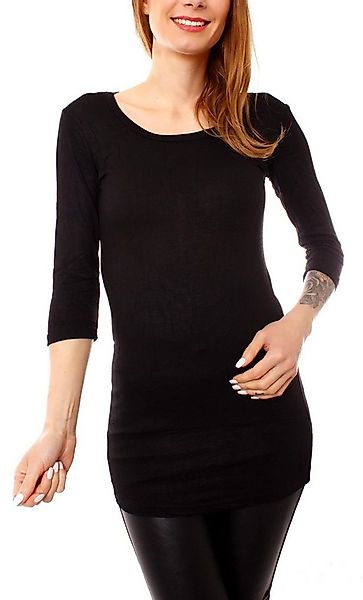 Muse Rundhalsshirt Basic 3/4 Arm Longshirt Skinny Fit 1098 günstig online kaufen