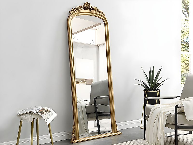 Großer Spiegel aus Paulowniaholz mit Zierleisten – H. 180 cm – Gold – MERRY günstig online kaufen