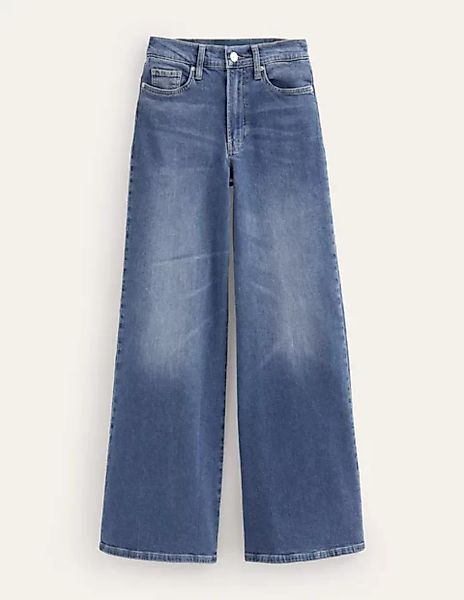 Hoch geschnittene Jeans mit weitem Bein Damen Boden, Medium Vintage günstig online kaufen