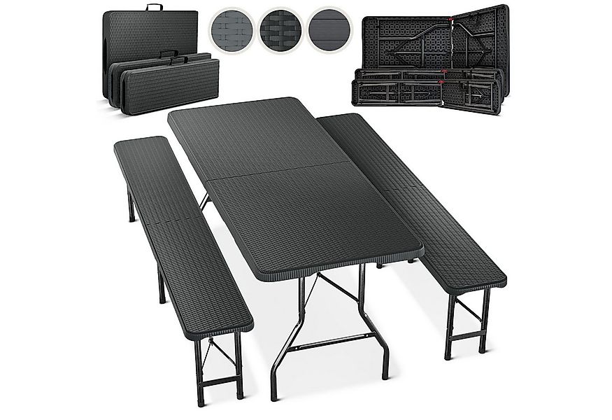 Blumtal Bierzeltgarnitur Bierzeltgarnitur 3er Set - 2X Bierbank + 1x Bierti günstig online kaufen