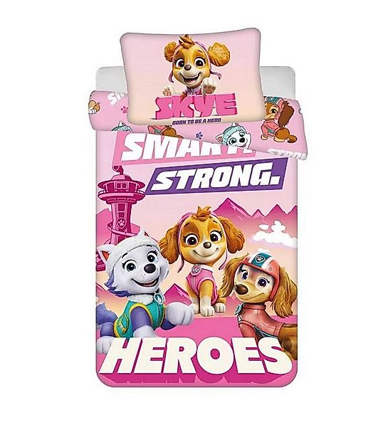 PAW PATROL Kinderbettwäsche Bett Wäsche Set Bettbezug Sky Rosa Wendebettwäs günstig online kaufen