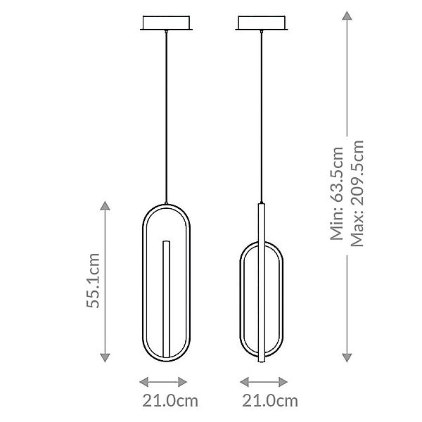 LED-Hängeleuchte DENMARK, schwarz matt, Ø 21 cm, Metall günstig online kaufen