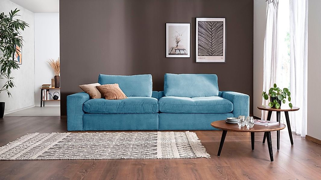alina Big-Sofa »Sandy«, 296 cm breit und 98 cm tief, in modernem Cordstoff günstig online kaufen