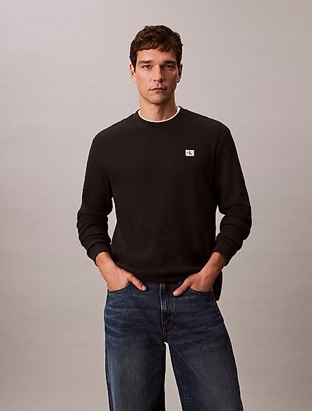 Calvin Klein Jeans Langarmshirt "LS WAFFLE BADGE CREWNK TEE" Mit Rundhalsau günstig online kaufen