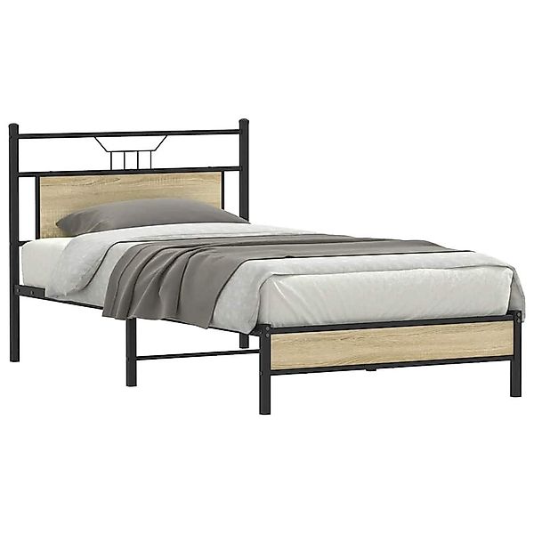 vidaXL Bett Bettgestell ohne Matratze Sonoma-Eiche günstig online kaufen