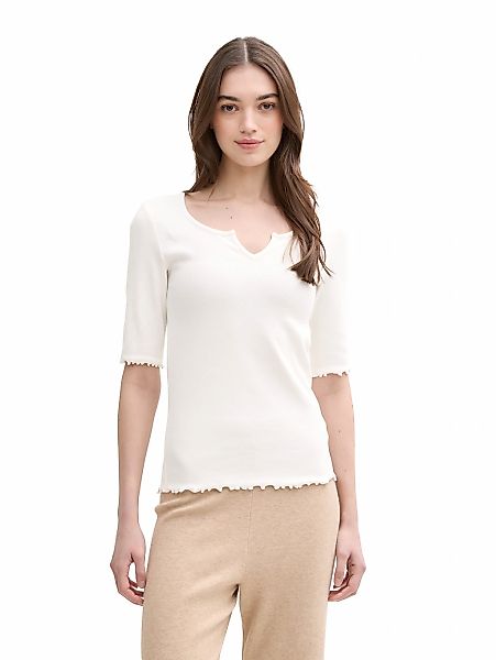 TOM TAILOR Denim T-Shirt mit Rippstruktur günstig online kaufen