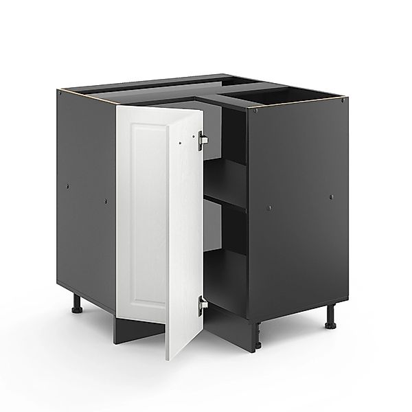 Vicco Eckunterschrank R-Line Weiß Landhaus/Anthrazit 76 cm AP Eiche günstig online kaufen
