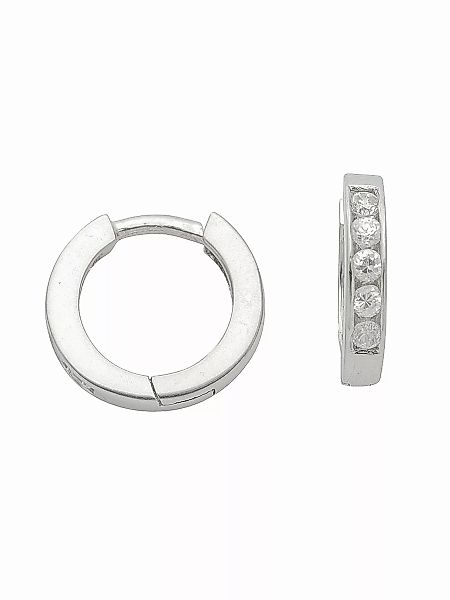 Adelia´s Paar Ohrhänger "925 Silber Ohrringe Creolen mit Zirkonia Ø 11,8 mm günstig online kaufen