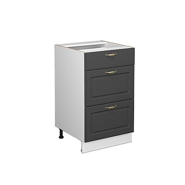 Vicco Küchenunterschrank Fame-Line Anthrazit-Gold/Weiß 50 cm ohne Arbeitspl günstig online kaufen