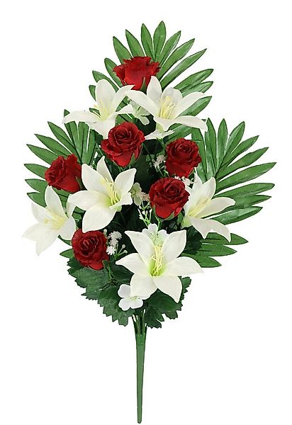 Kunstblume Aufleger Rosen/Lilien Rosen/Lilien, I.GE.A., Höhe 14 cm, Bouquet günstig online kaufen