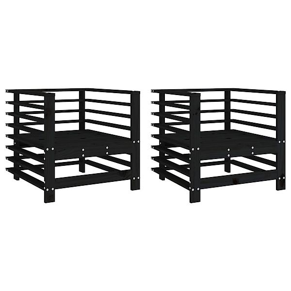 vidaXL Sofaelement Gartenstühle 2 Stk. Schwarz günstig online kaufen