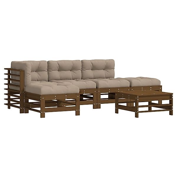 vidaXL 6-tlg Garten-Lounge-Set mit Kissen Honigbraun Massivholz Modell 8 günstig online kaufen