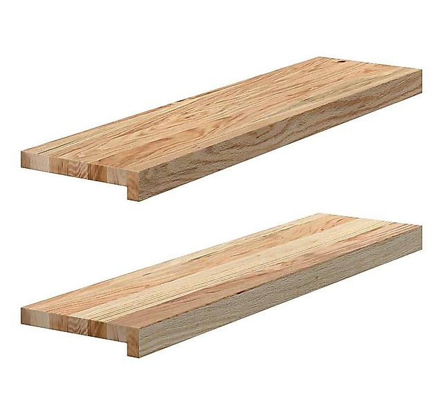 vidaXL Fensterbank Fensterbänke 2 Stk. Unbehandelt 80x20x2 cm Massivholz Ei günstig online kaufen