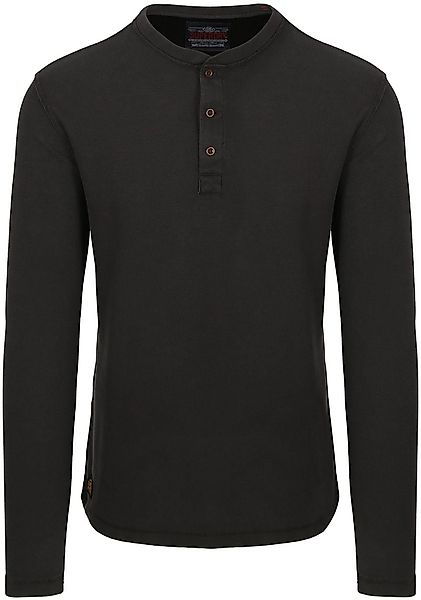 Superdry Pullover Henley Waffle Washed Anthrazit - Größe L günstig online kaufen