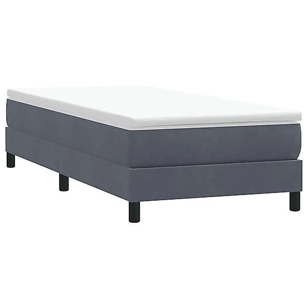 vidaXL Boxspringbett ohne Matratze Dunkelgrau 100x220 cm Samt 3315862 günstig online kaufen