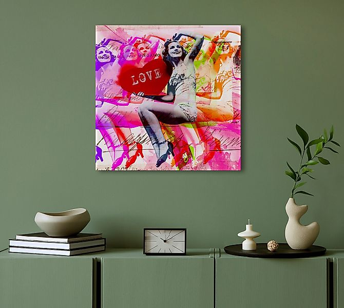 queence Acrylglasbild Frau, Bunt, Kuh, Kühe, günstig online kaufen