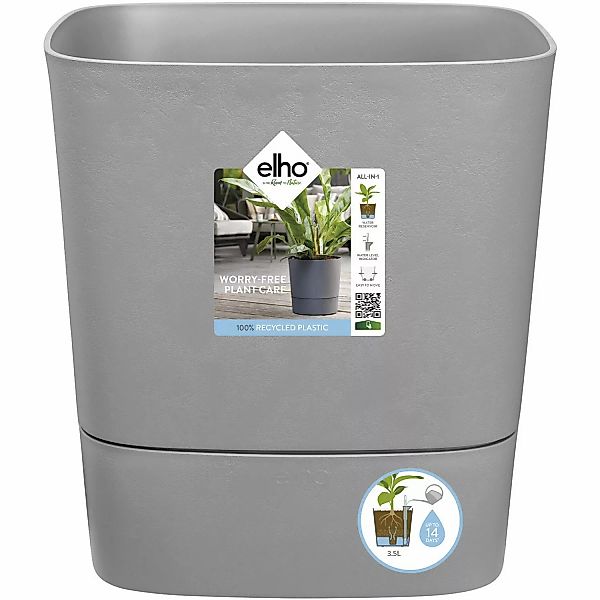 Elho Blumentopf Greensense Aqua Care Eckig 30,2 cm x 29,5 cm Light Beton günstig online kaufen