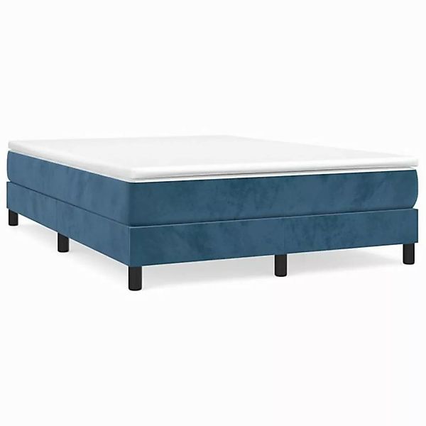 furnicato Bett Bettgestell ohne Matratze Dunkelblau 140x200 cm Samt (1-tlg) günstig online kaufen