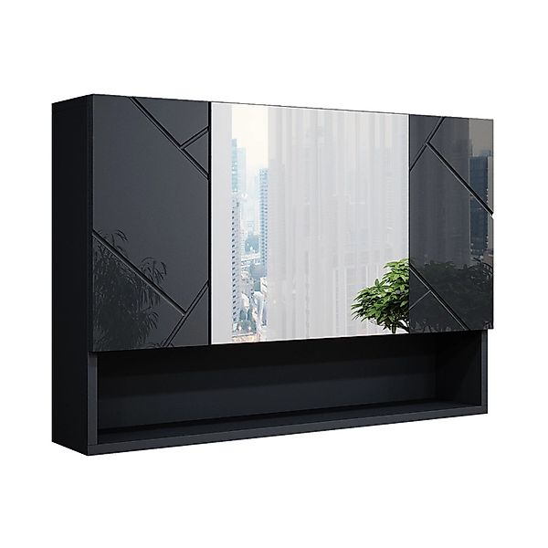 Vicco Badezimmerspiegelschrank Irma, Anthrazit Hochglanz, 80 x 55 cm (1-St) günstig online kaufen