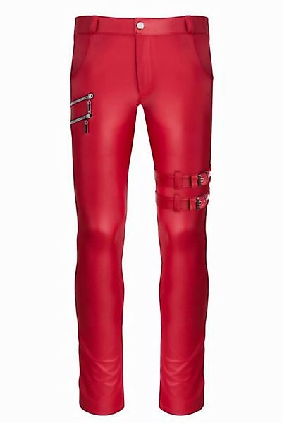 Regnes Fetish Planet Lederimitathose Herren-Hose in rot - L günstig online kaufen