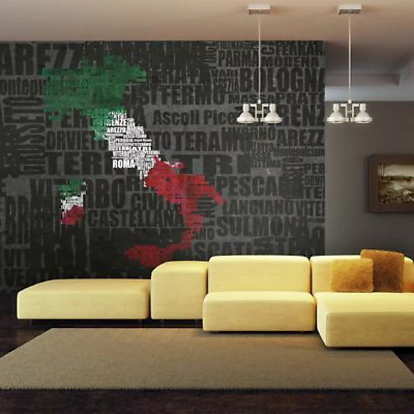 artgeist Fototapete Text map of Italy mehrfarbig Gr. 450 x 270 günstig online kaufen