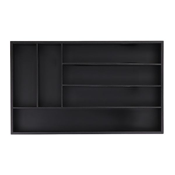 relaxdays Besteckkasten Schwarzer Besteckkasten 6 Fächer günstig online kaufen