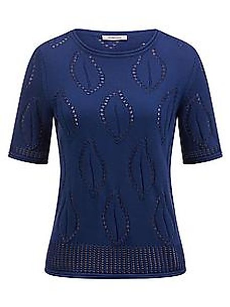 Rundhals-Pullover Peter Hahn blau günstig online kaufen