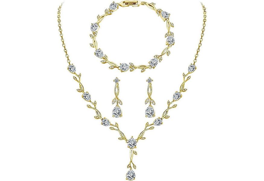 LuxusKollektion Ohrring und Ketten Set Schmuckset Silber 925 Kette Ohrringe günstig online kaufen