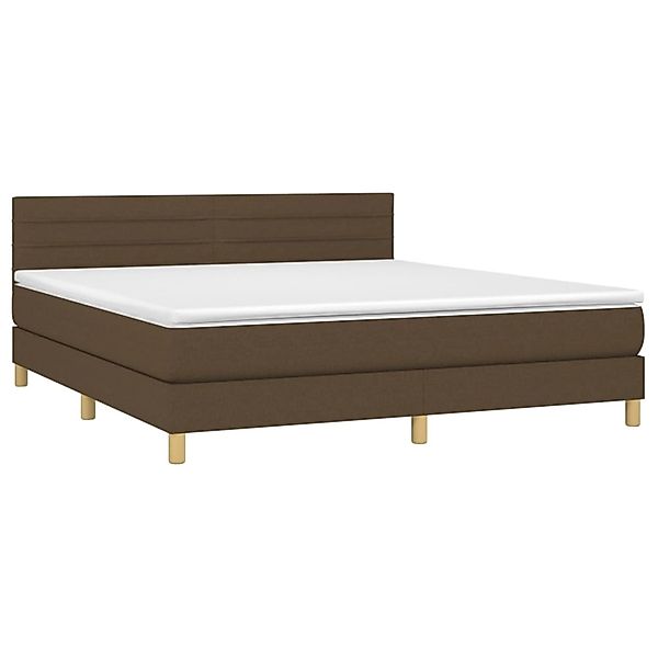 vidaXL Boxspringbett mit Matratze & LED Dunkelbraun 160x200 cm Stoff 313380 günstig online kaufen