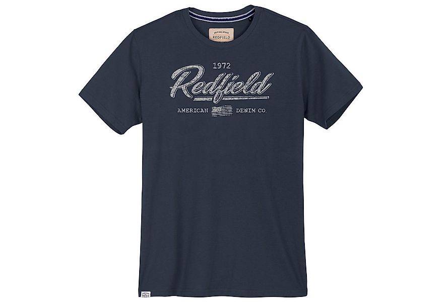 redfield Rundhalsshirt Redfield XXL T-Shirt Vintage-Logoprint denimblau günstig online kaufen