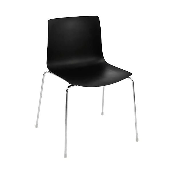 Arper - Catifa 46 Stuhl einfarbig Gestell Chrom - schwarz/Außenschale glänz günstig online kaufen