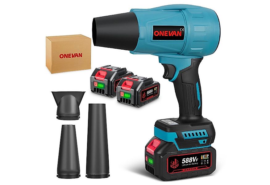 ONEVAN Akku-Gebläse Turbo Luftgebläse 150 m/s Bürstenlosen Laubbläser mit 2 günstig online kaufen
