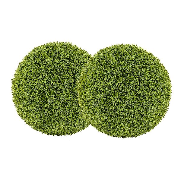 Kunstpflanze Buchsbaum, COSTWAY, 2er φ40cm UV-beständig günstig online kaufen