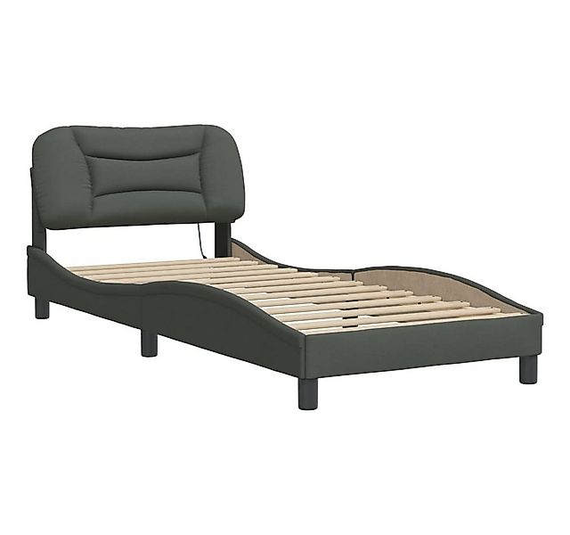 vidaXL Bett Bettgestell mit LED ohne Matratze "Hvar" Dunkelgrau 80x200 cm S günstig online kaufen