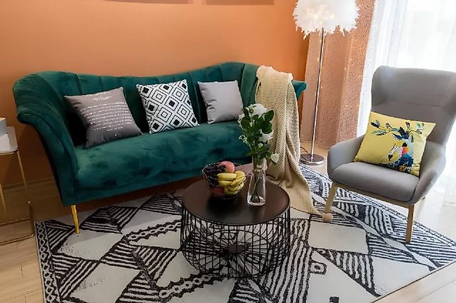 Xlmoebel Sofa Neu Grünes 3-Sitzer Polsterdesign-Sofa Chesterfield-Stil, 1 T günstig online kaufen