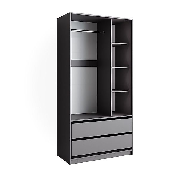 Vicco Kleiderschrank Elmo, Anthrazit, 100 x 200 cm mit 2 Schubladen (1-St) günstig online kaufen