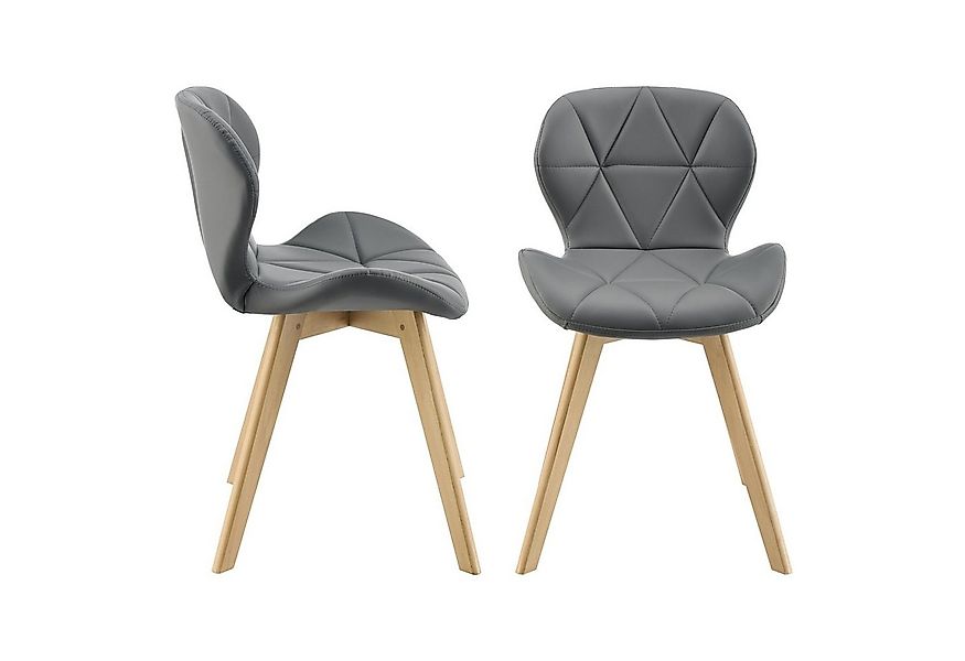 en.casa Esszimmerstuhl, »Älmhult« 6er Set Stuhl 78x47x52 cm Kunstleder Grau günstig online kaufen