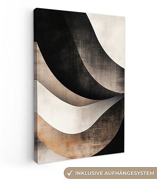 OneMillionCanvasses® Leinwandbild Abstrakt - Wellen - Schwarz - Verwittert, günstig online kaufen