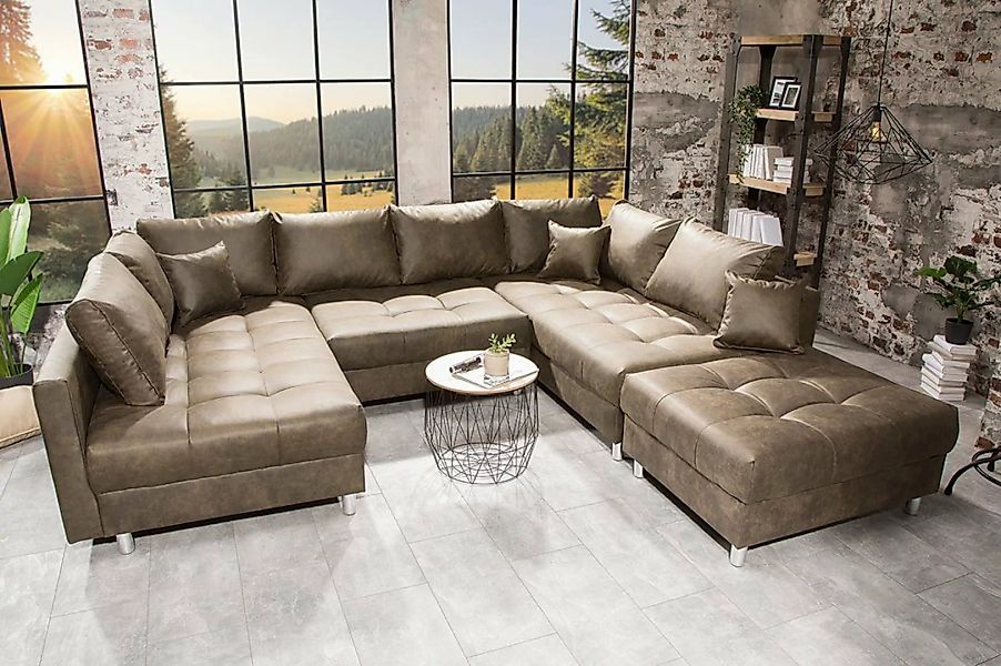 riess-ambiente Wohnlandschaft KENT 305cm taupe / silber, Set 4 Teile, XXL · günstig online kaufen