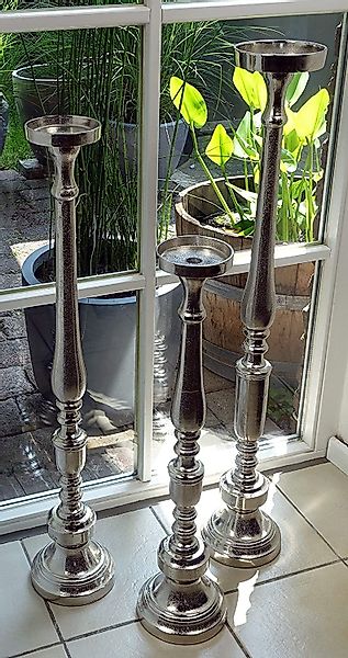 MichaelNoll Kerzenständer Kerzenständer Alu Silber Stumpenkerzen günstig online kaufen