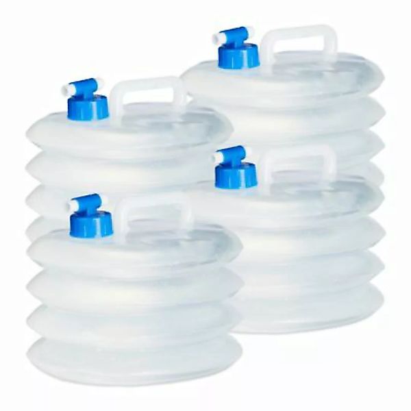 relaxdays Wasserkanister faltbar 4er Set oval transparent günstig online kaufen