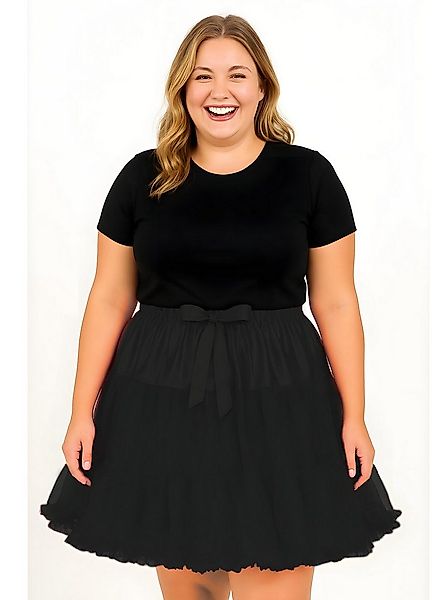 thetru Kostüm XXL Rüschen Tutu schwarz, Hochwertiger Petticoat mit Schleife günstig online kaufen