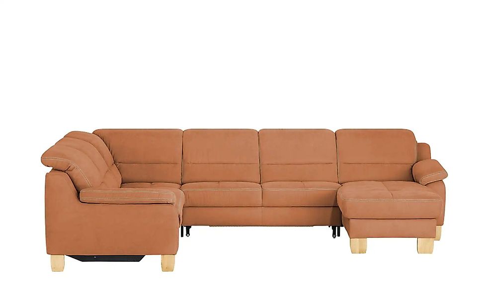 meinSofa Wohnlandschaft aus Mikrofaser Hanna ¦ orange ¦ Maße (cm): B: 322 H günstig online kaufen