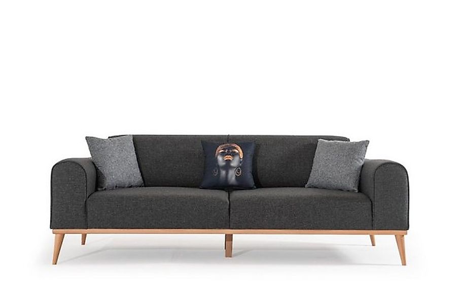 Xlmoebel 3-Sitzer Luxuriöses Stoffsofa in modernem Grauton für das Wohnzimm günstig online kaufen