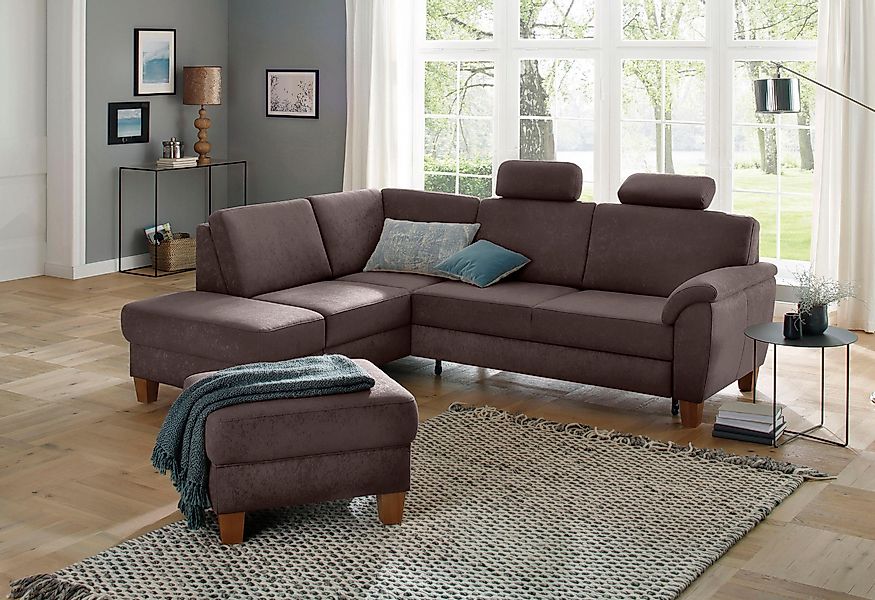 Home affaire Ecksofa "Alta L-Form" mit Federkern und Kontrastnaht, Füße Buc günstig online kaufen