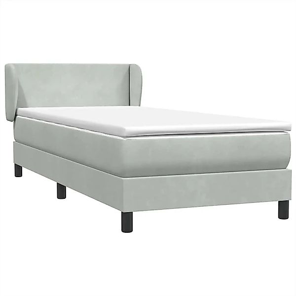 vidaXL Boxspringbett mit Matratze Hellgrau 80x210 cm Samt 3317337 günstig online kaufen