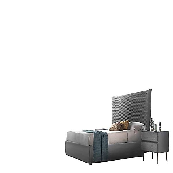 Xlmoebel Bett Neues Designer-Doppelbett in Grau aus luxuriösen Materialien günstig online kaufen