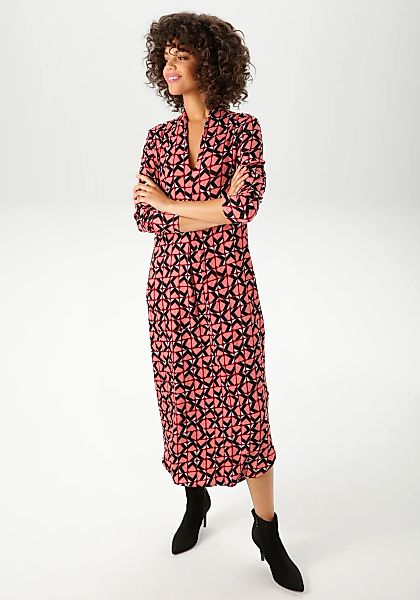 Aniston CASUAL Midikleid mit grafischem Retro-Muster - jedes Teil ein Unika günstig online kaufen