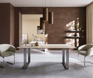 DELIFE Esstisch Edge, Keramik Laminam®Travertino Bianco günstig online kaufen